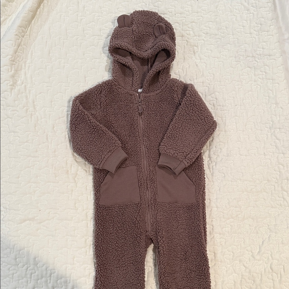 Carters Brown Kids Teddy Bear Jumpsuit